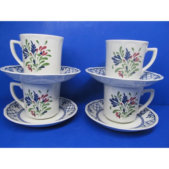 Johnson Brothers Provincial Set Of 4 Cups And 4 Saucers VGC No Issues - Picture 7 of 7